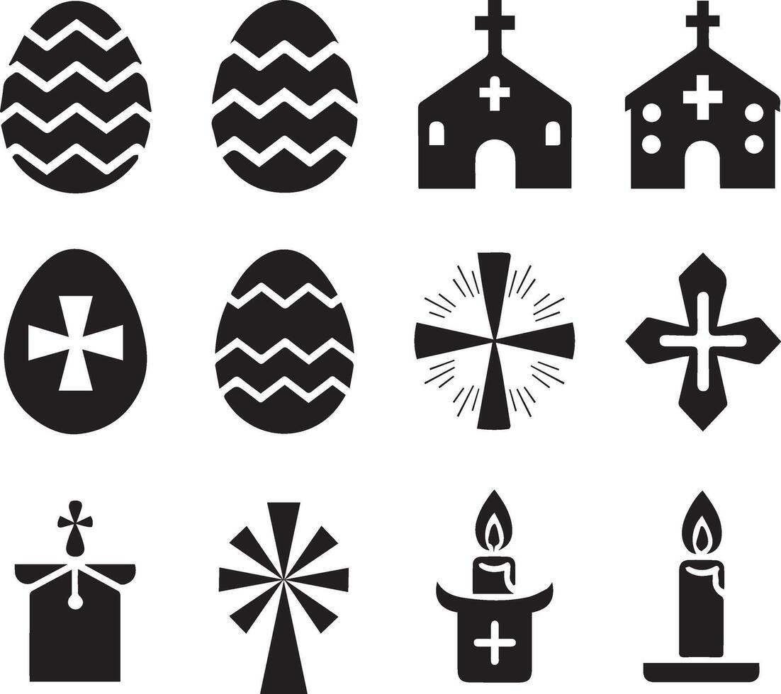 easter icons ,symbols set illustration vector
