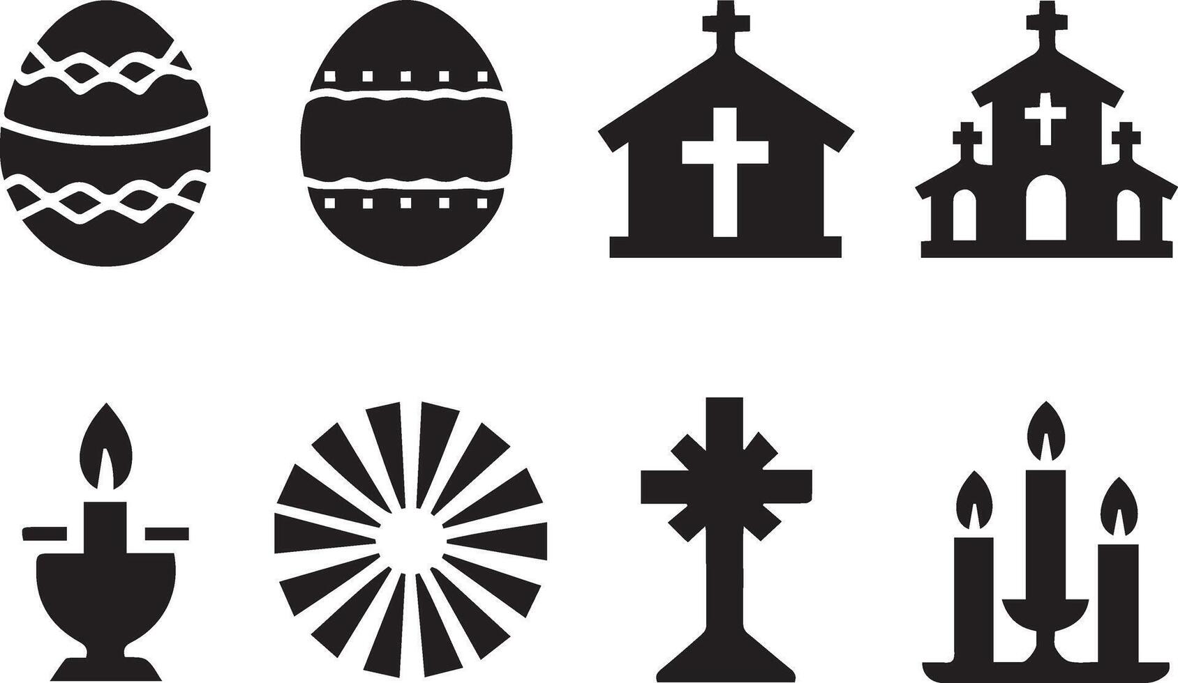 easter symbols set design vector