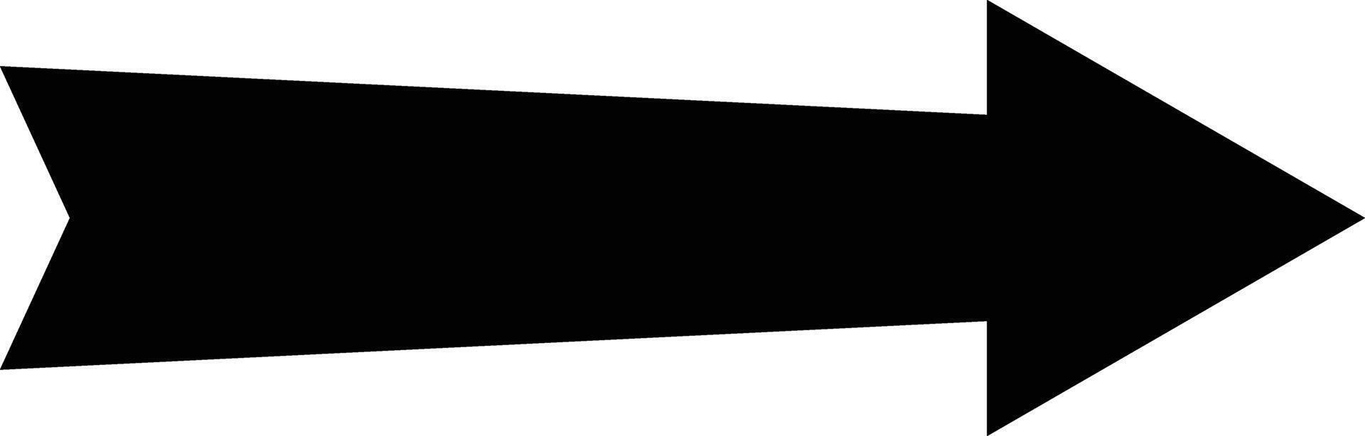 Black arrow on white background. Arrow pointing right. Arrow shape element vector