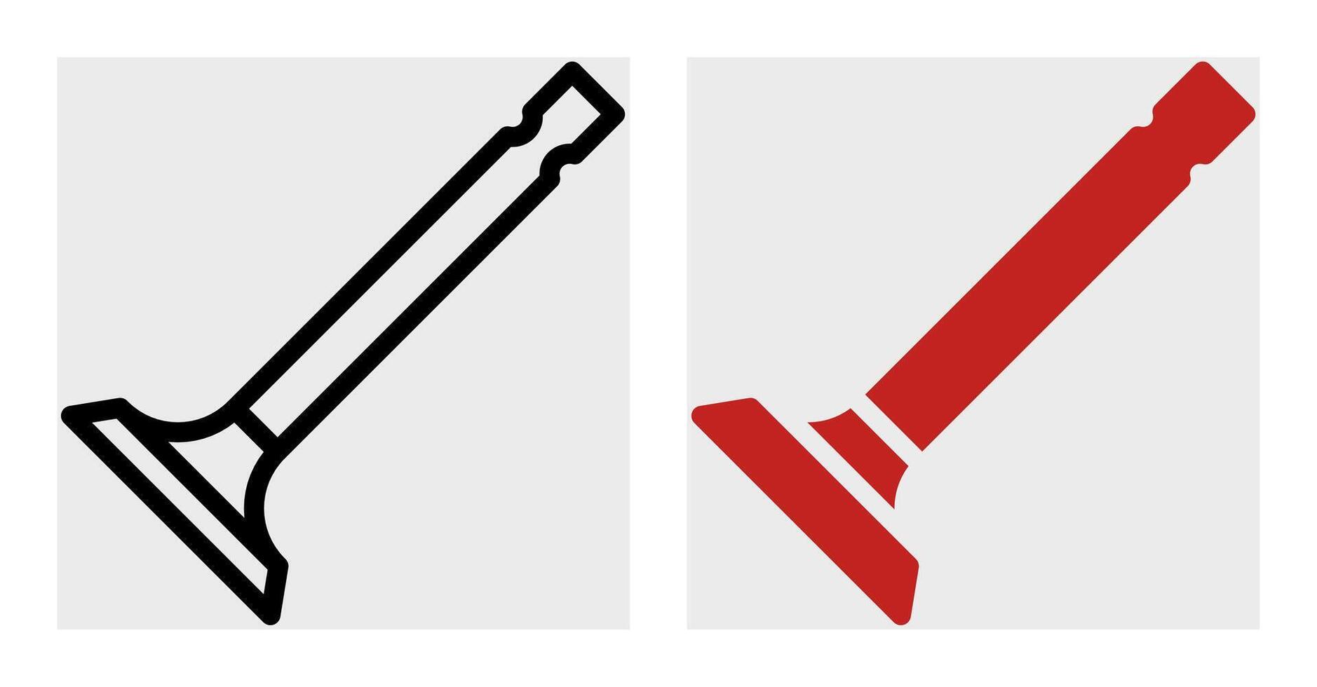 Two different types of tools are shown in black and red vector