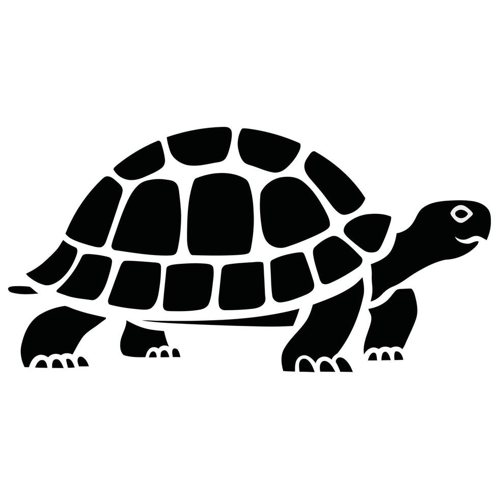 Turtle silhouette on a white background. vector