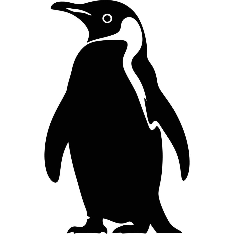Bold Black and White Penguin Illustration. vector