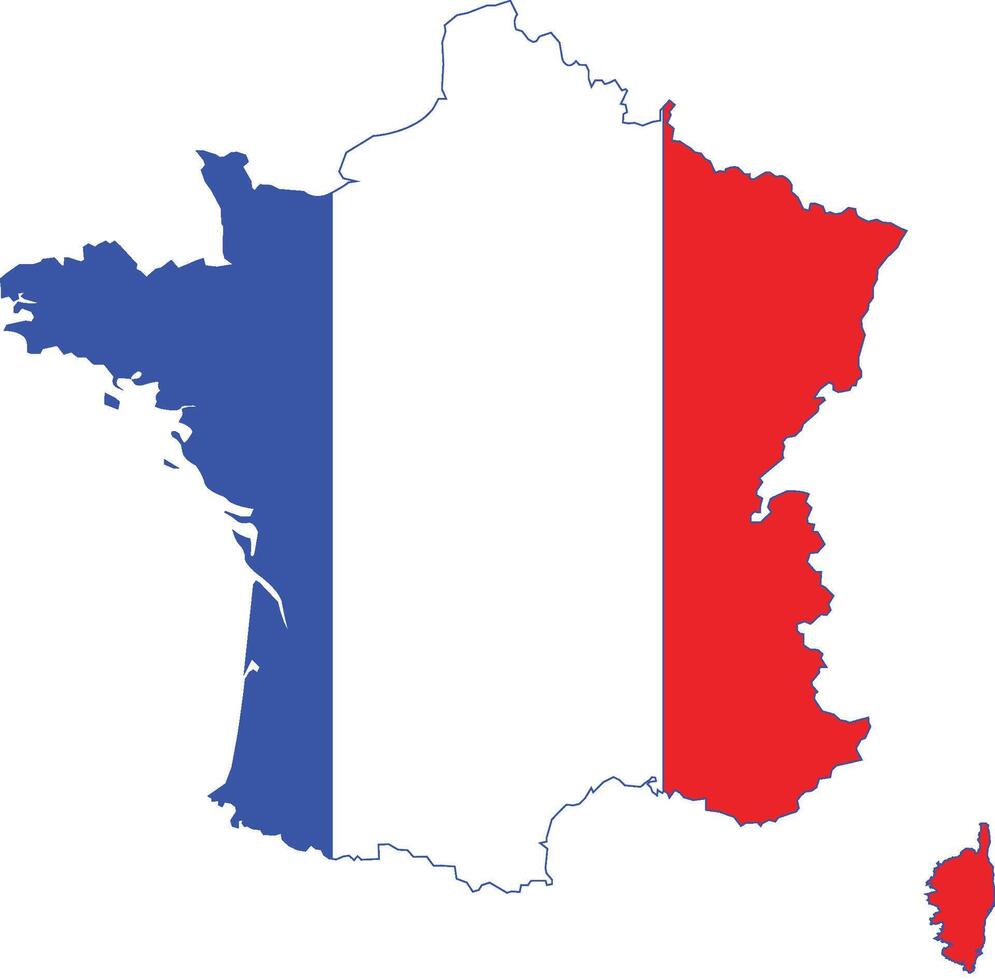 Maps of France with France Flag Europe Country vector