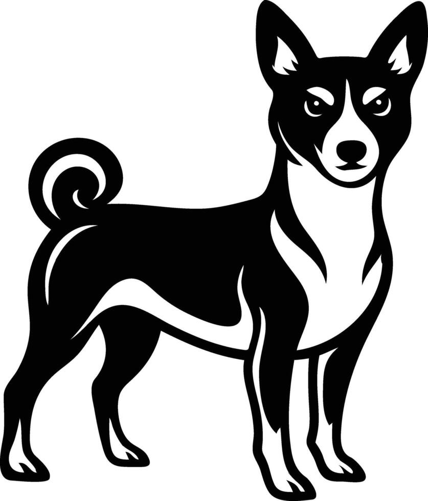 Athletic Basenji Dog Silhouette Available on EPS File vector