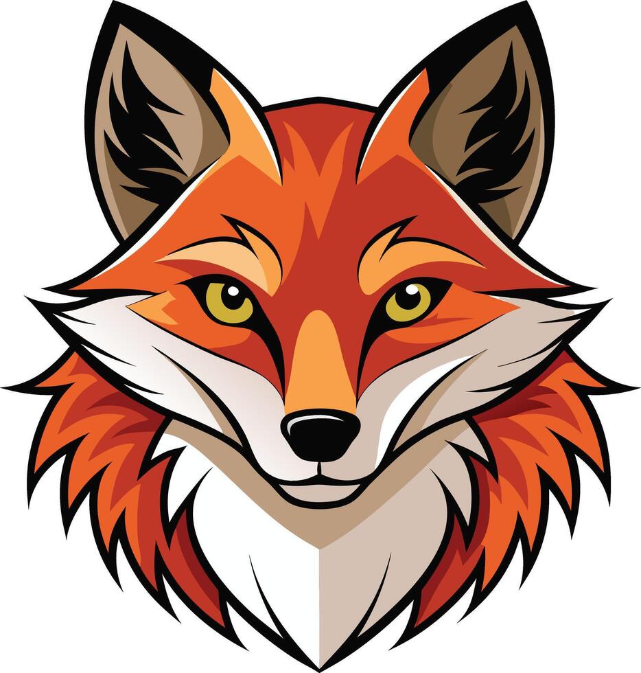 Elegant Fox Head with Sharp Features Available on EPS File vector
