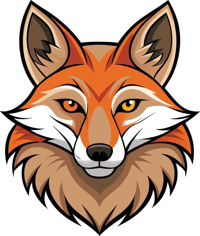 Wild Fox Head with Piercing Gaze Available on EPS File vector