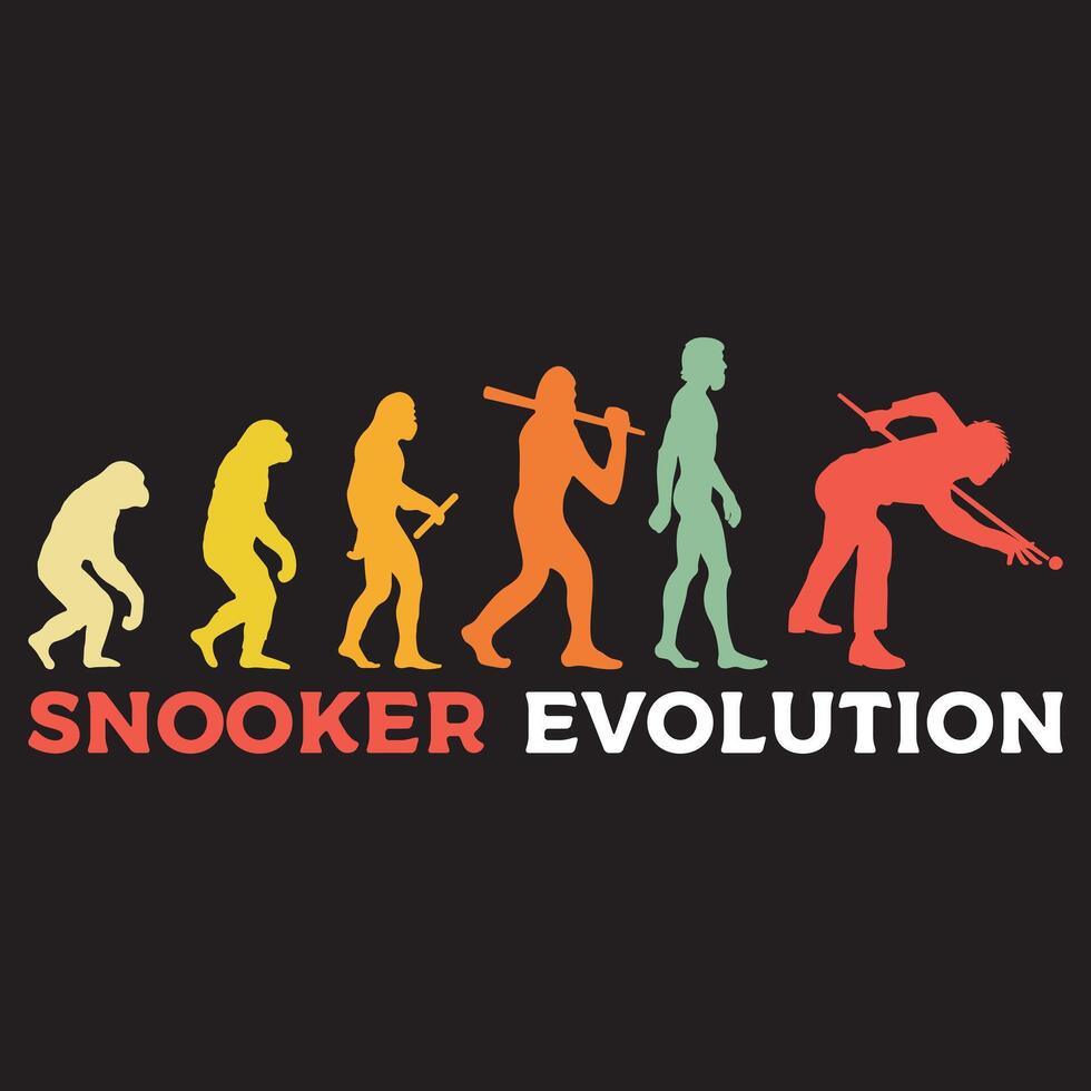 evolution of man illustration, snooker Evolution T-shirt , Human Evolution Silhouette Design vector