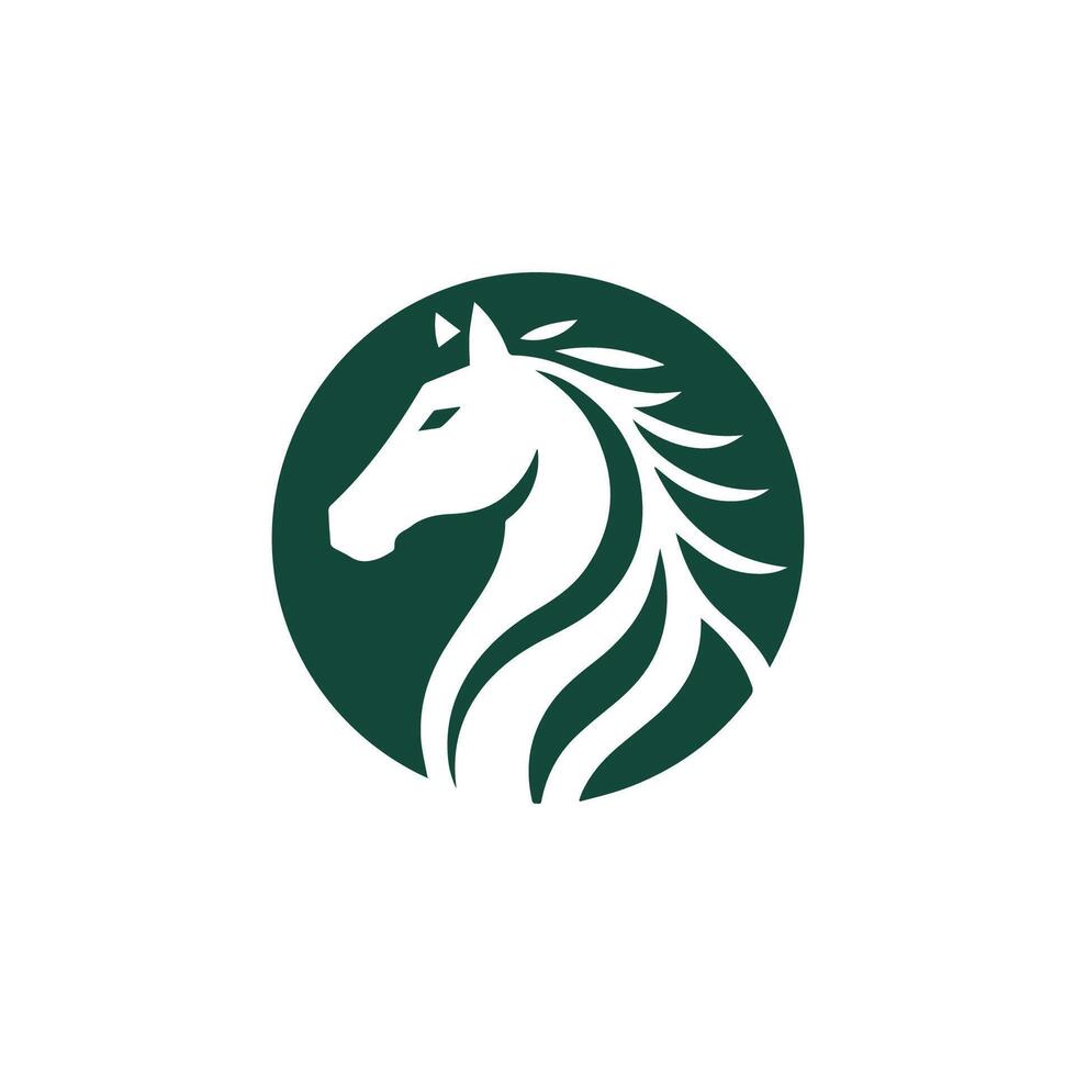 a horse logo with a green background vector