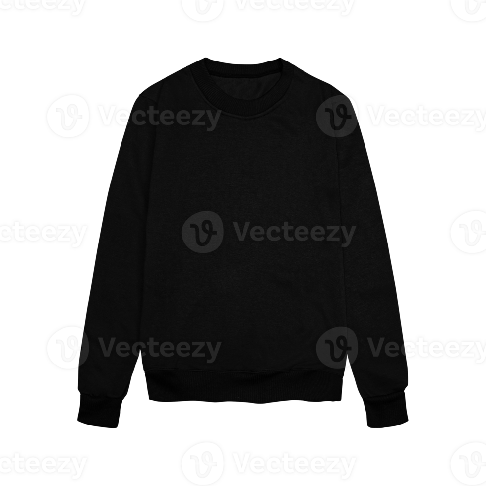 Sweater color black template transparent background png
