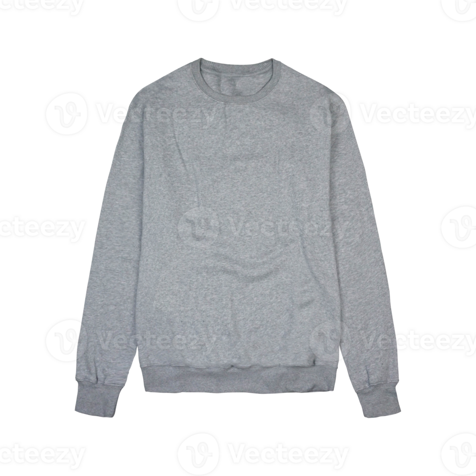 Sweater color grey template transparent background png