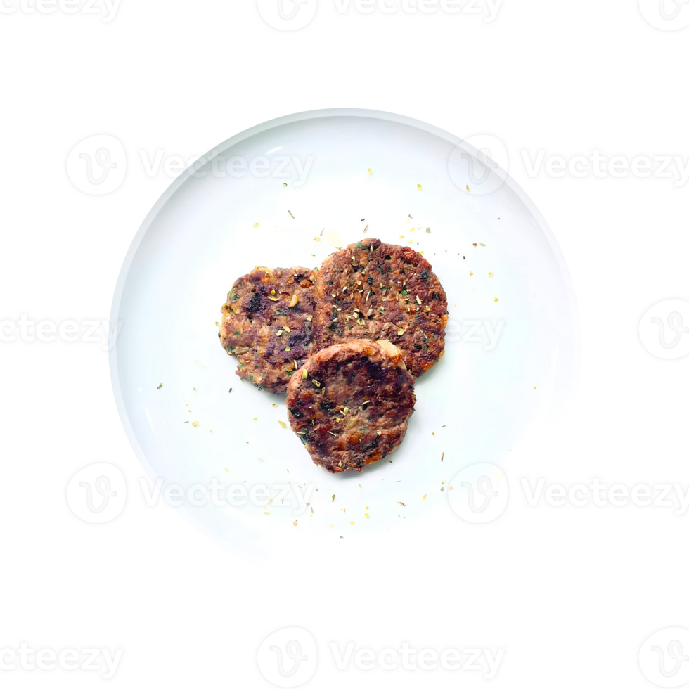 Top view of beef hamburg png