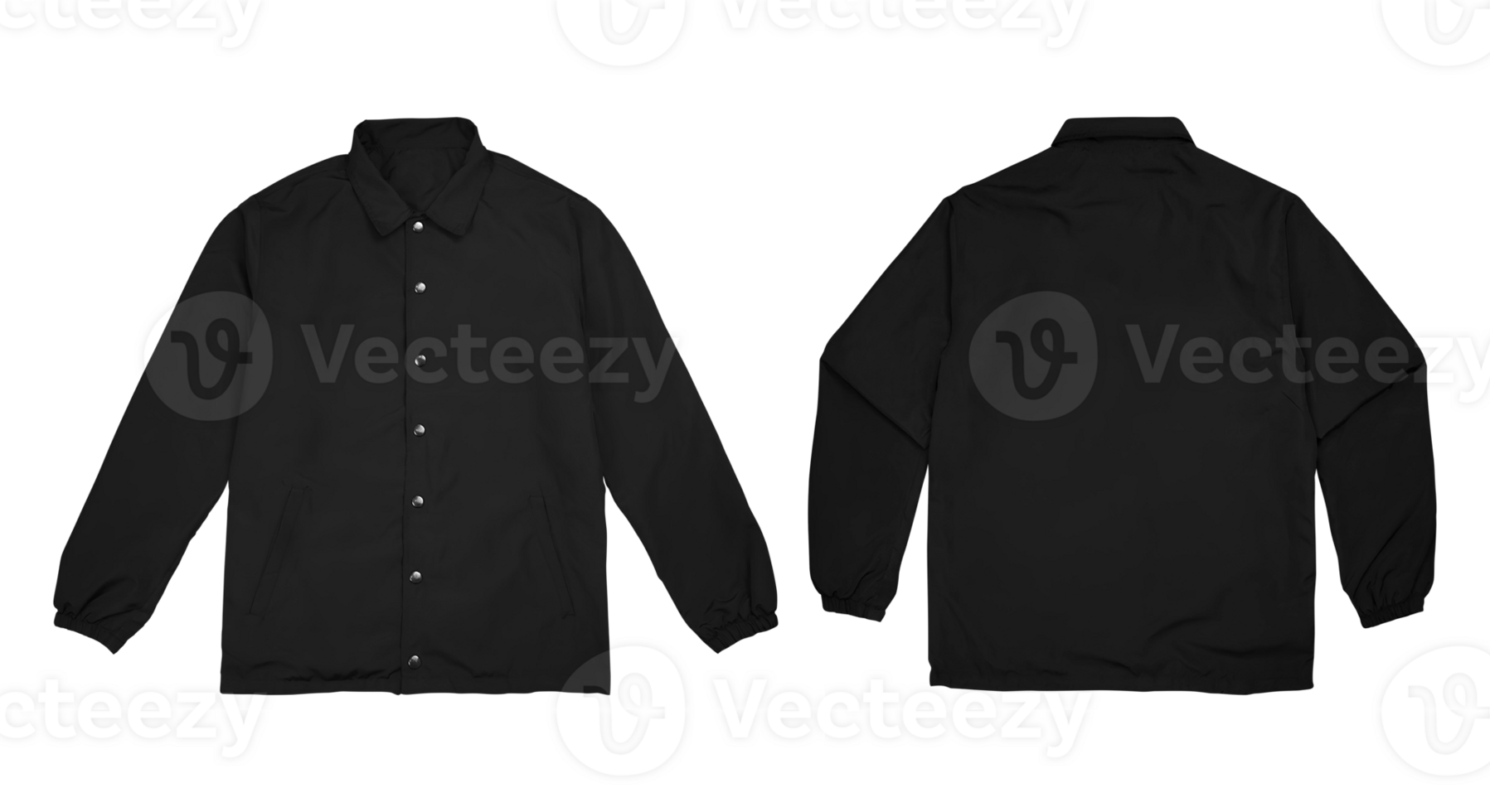 Windbreaker jacket color black template transparent background png