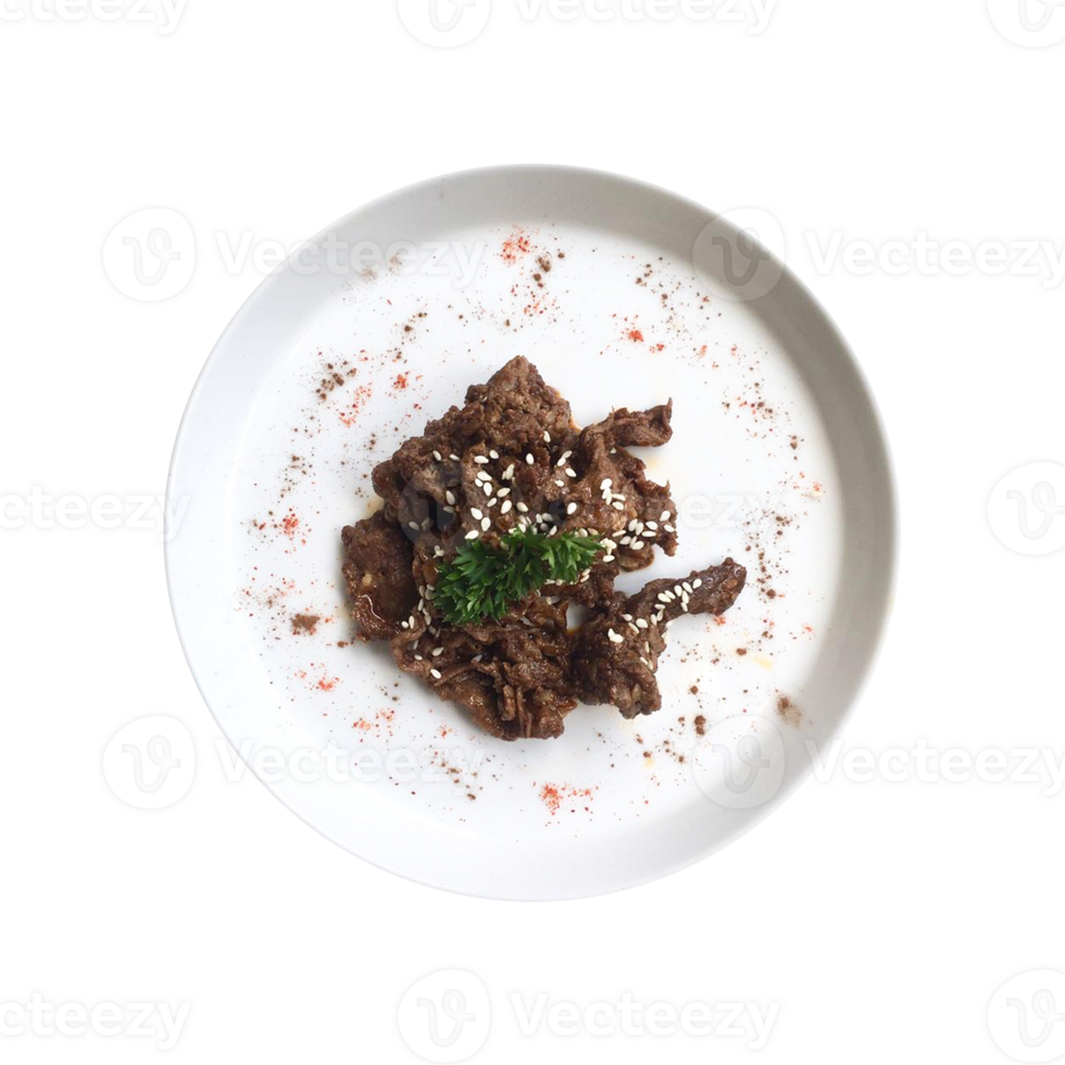 Top view of thai beef png