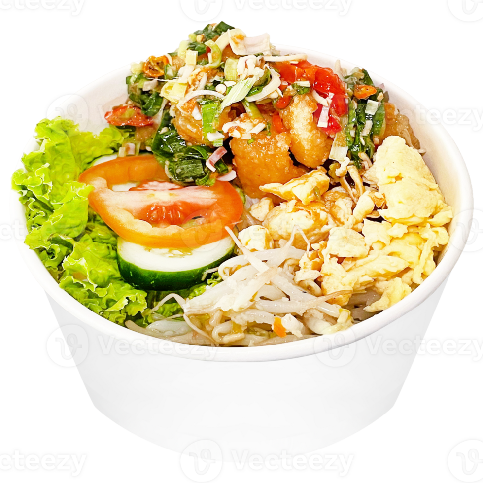 Fried Chicken Fillet with Spices Rice Bowl png