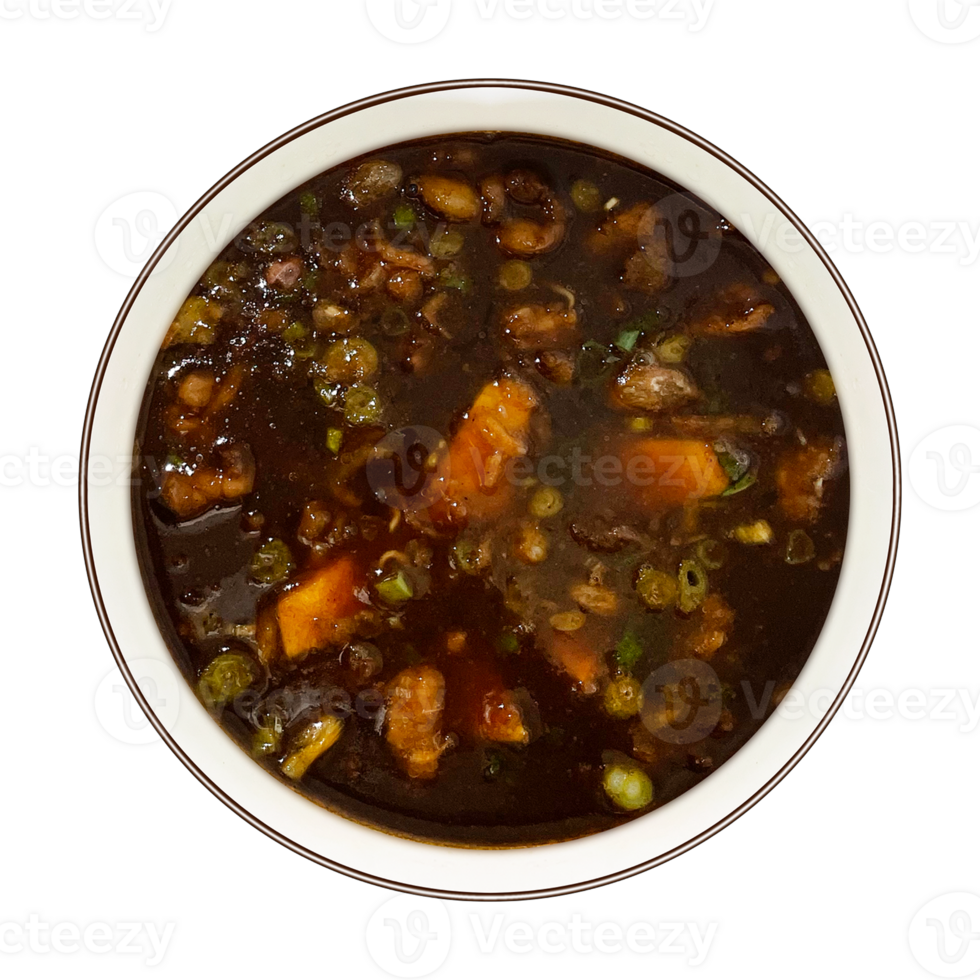 Rawon daging is a traditional Indonesian beef soup originating from East Java png
