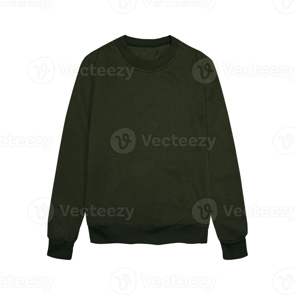 Sweater color green army template transparent background png