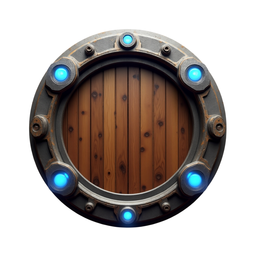 Sci-Fi Steampunk Gateway with Luminous Energy Core png