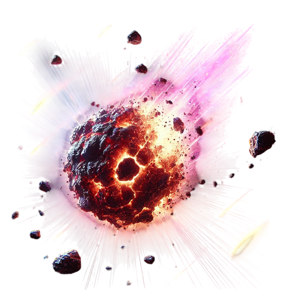 Meteor with Stunning Purple Fire Effects png
