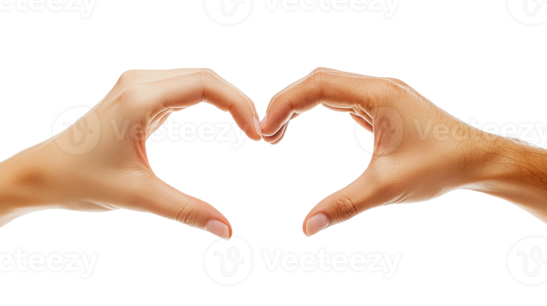 Hands forming heart shape studio close-up concept png