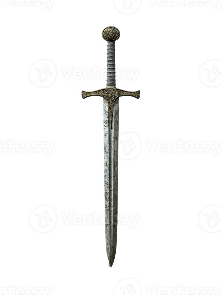 Epic sword display medieval theme digital studio focused view png