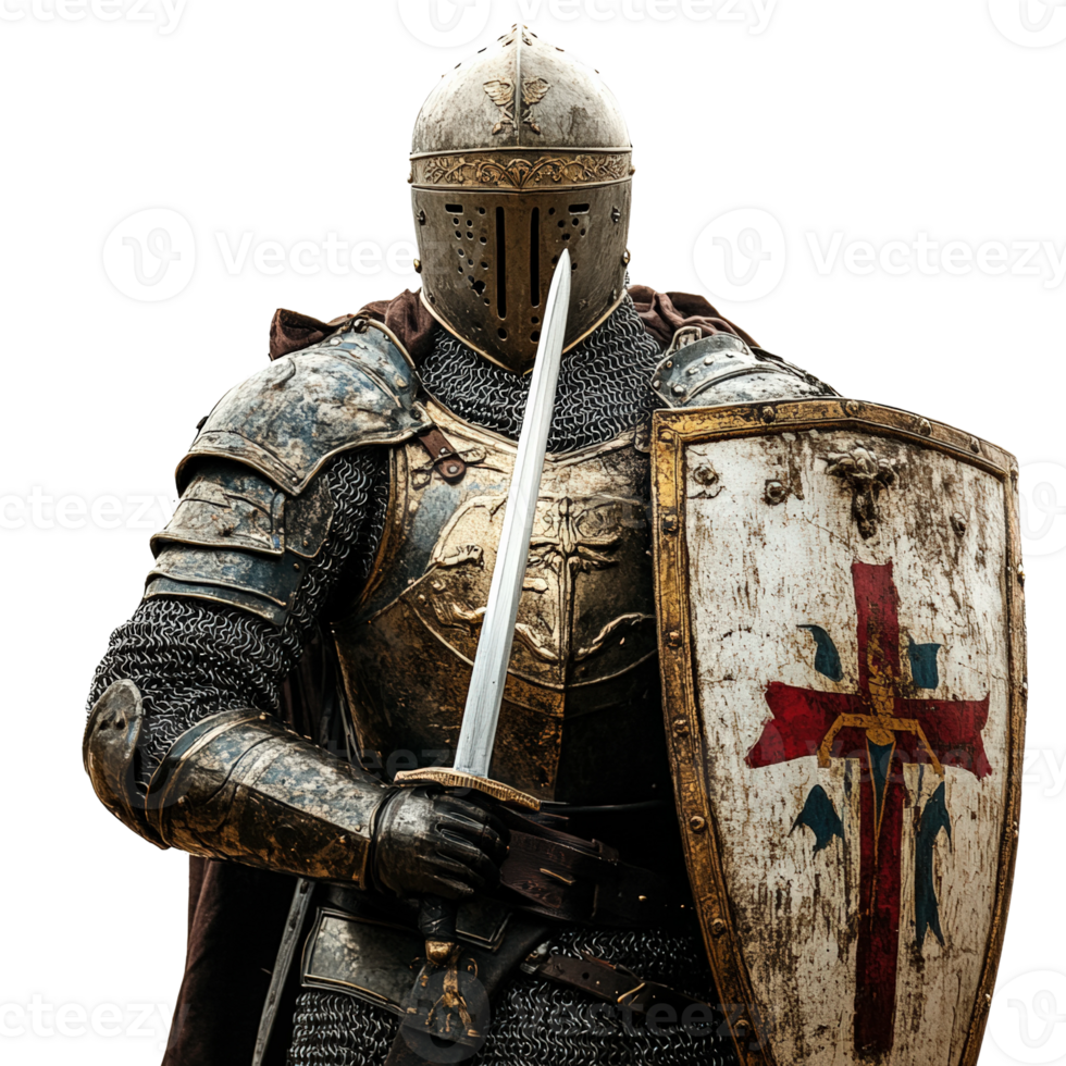 Preparing for battle knight in armor at a medieval castle png