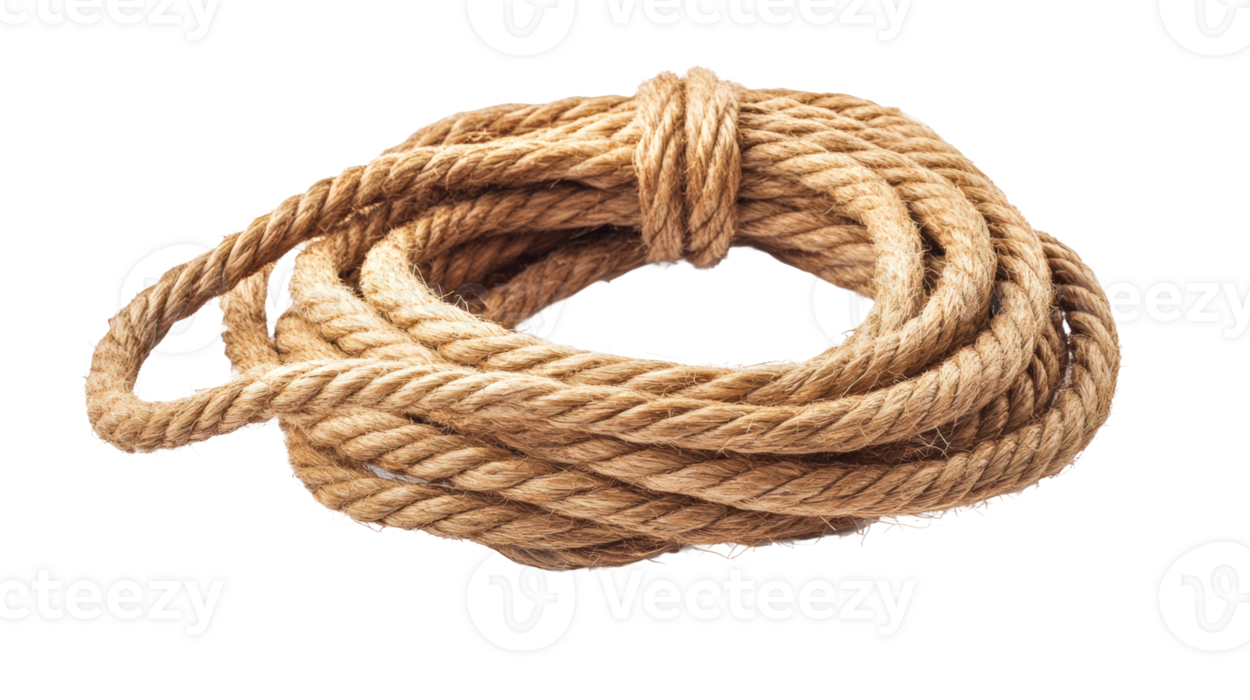 Coiled natural rope on product studio png