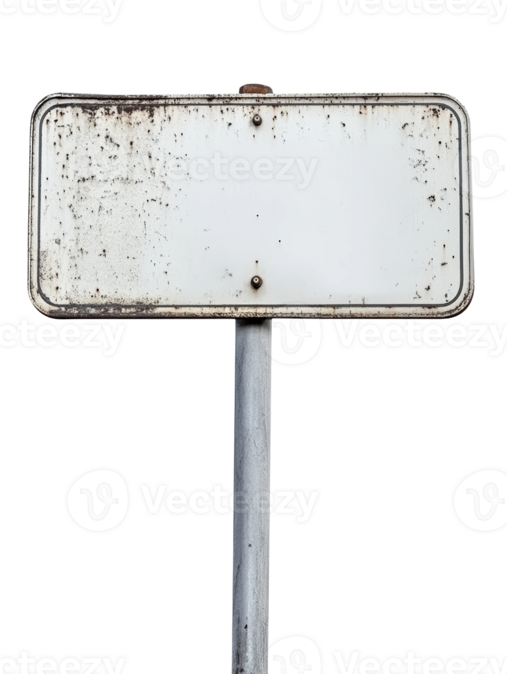 Blank weathered sign post in urban environment outdoor perspective png