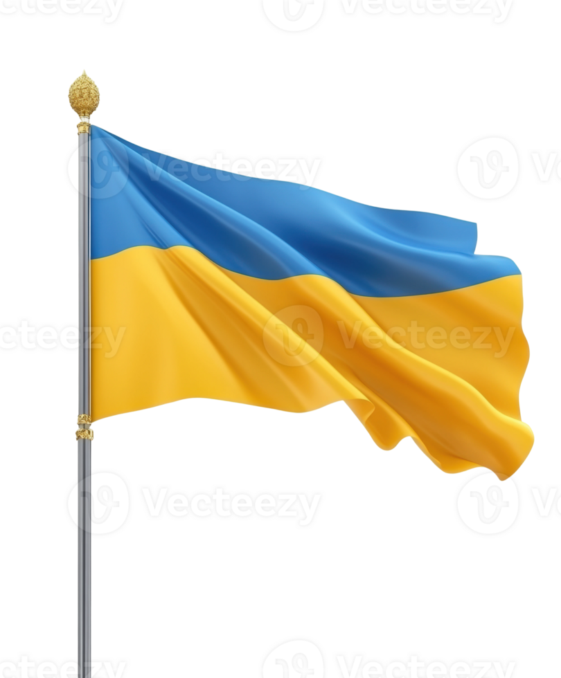 Waving flag of ukraine public space symbolic representation bright sky png