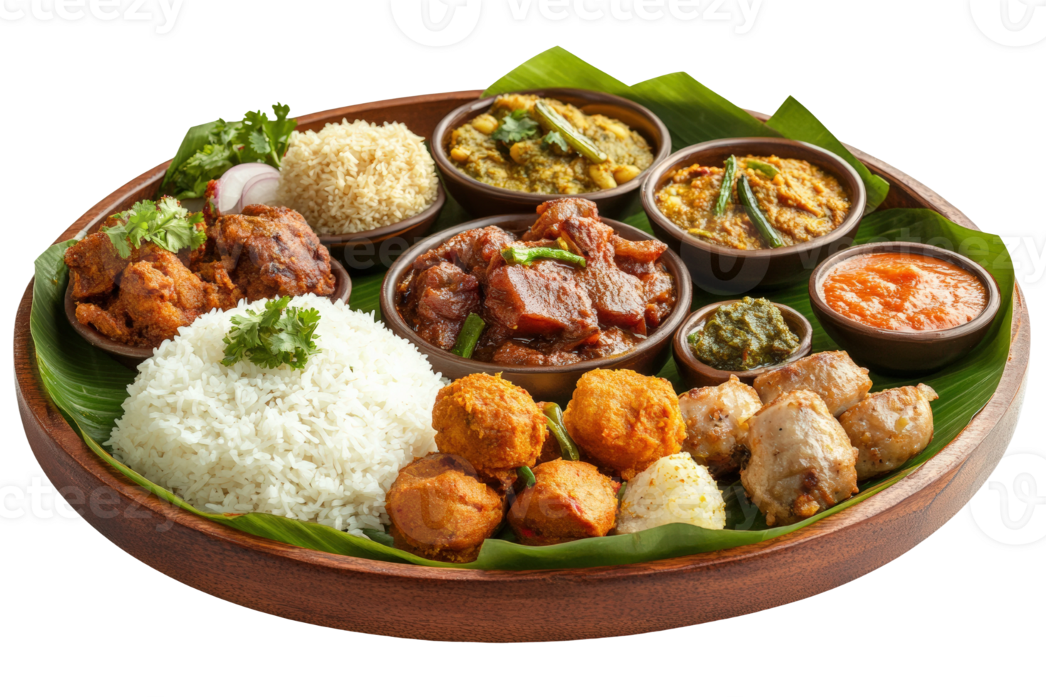 Delicious indian thali feast restaurant food indoor close-up png