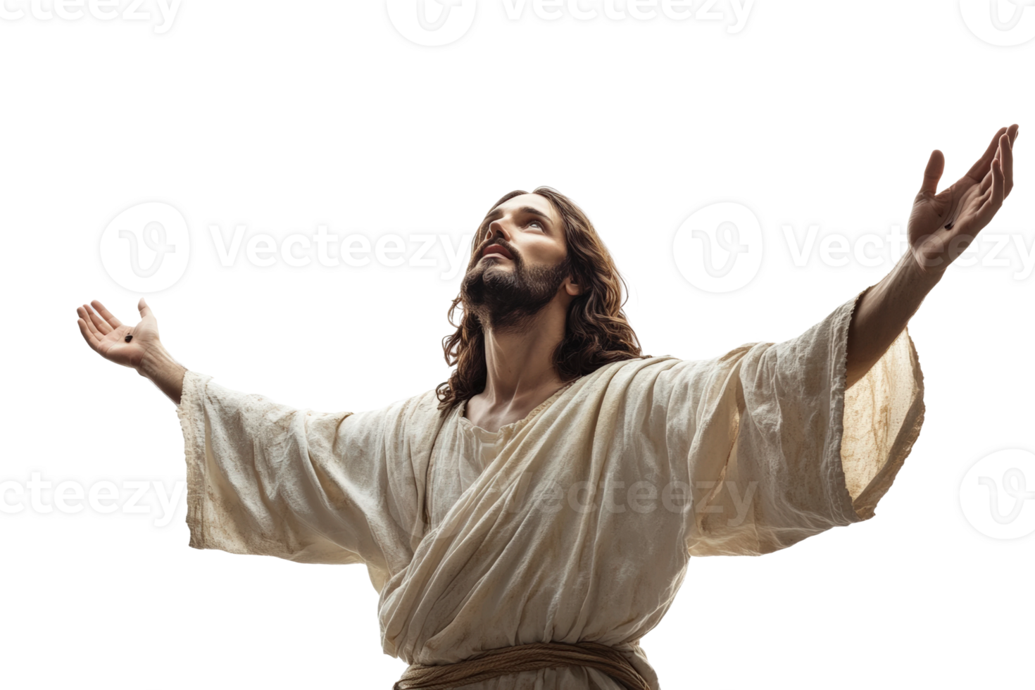 Spiritual upliftment jesus christ in devotion serenity worship faith png