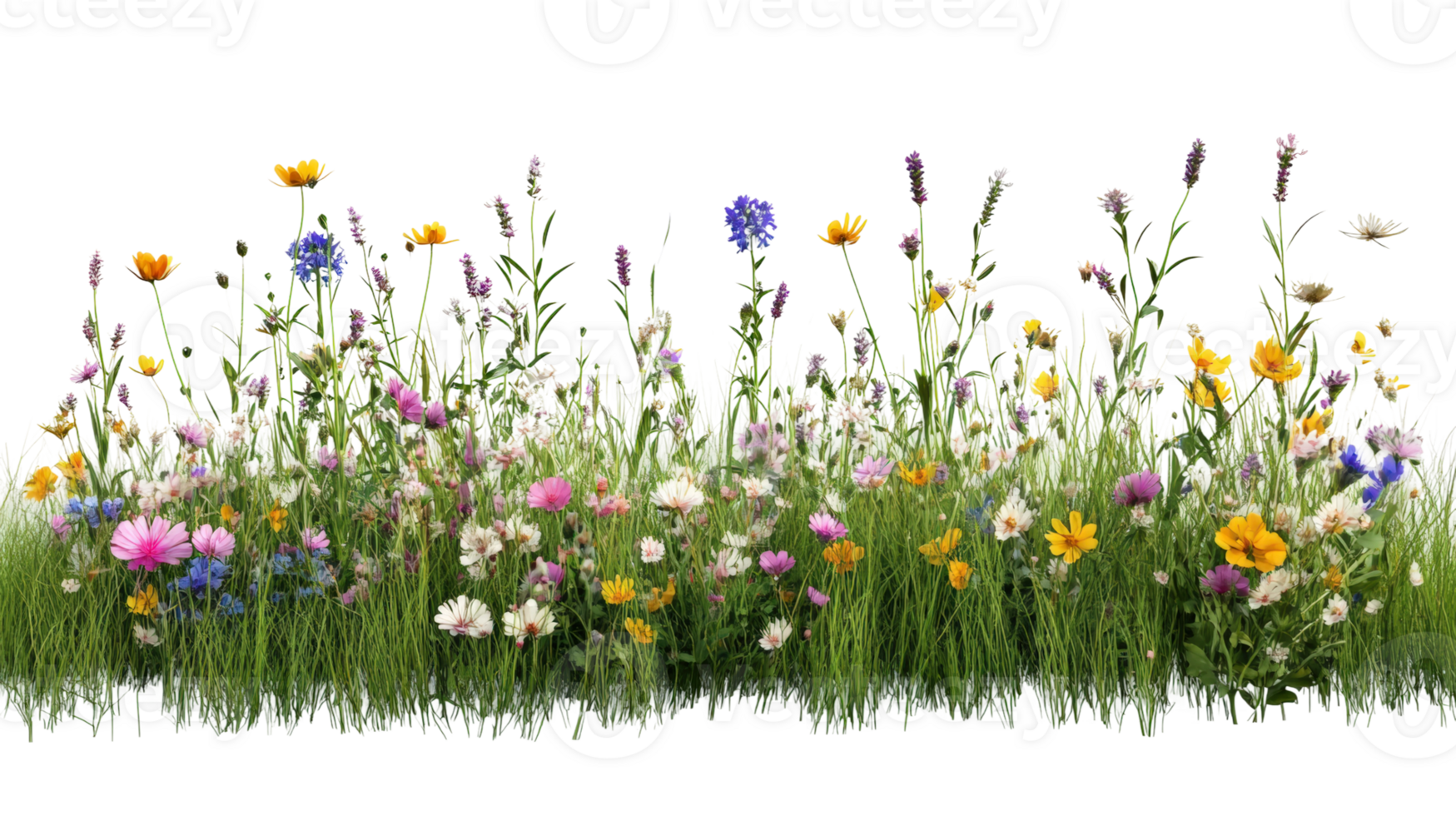 Vibrant wildflower meadow nature scene floral composition outdoors png