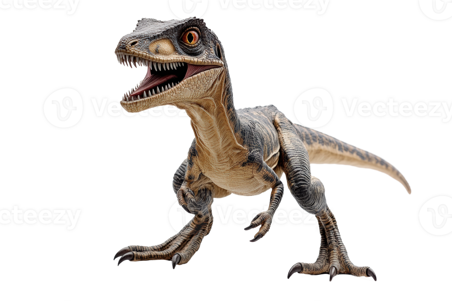 Realistic dinosaur toy showcases intricate details and lifelike features in studio setting png