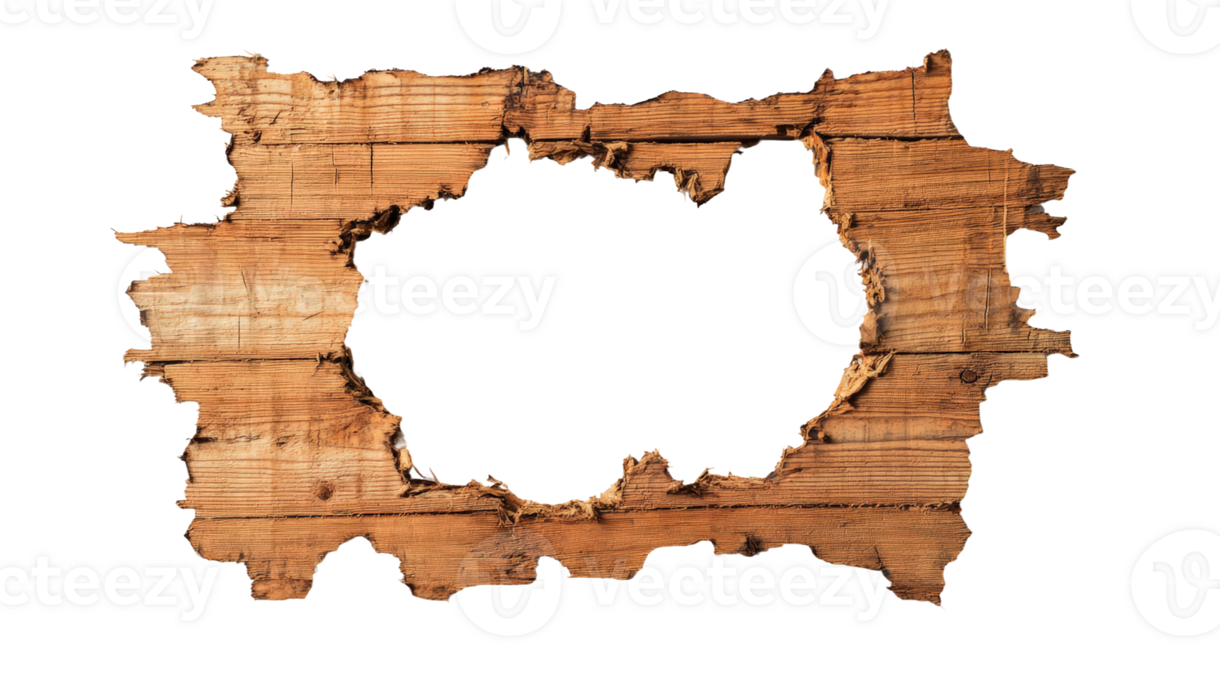 Rustic wooden frame with a natural edge design for charming decor png