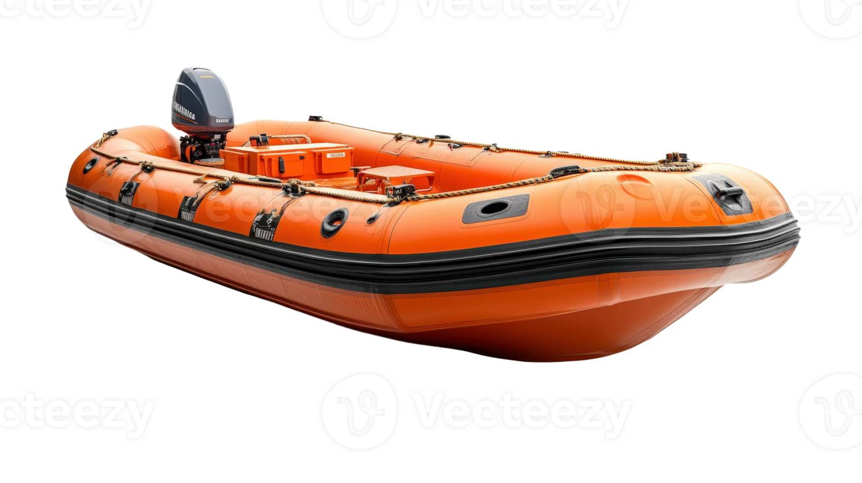 Dynamic aerial view of coastal rescue operations with inflatable boats png