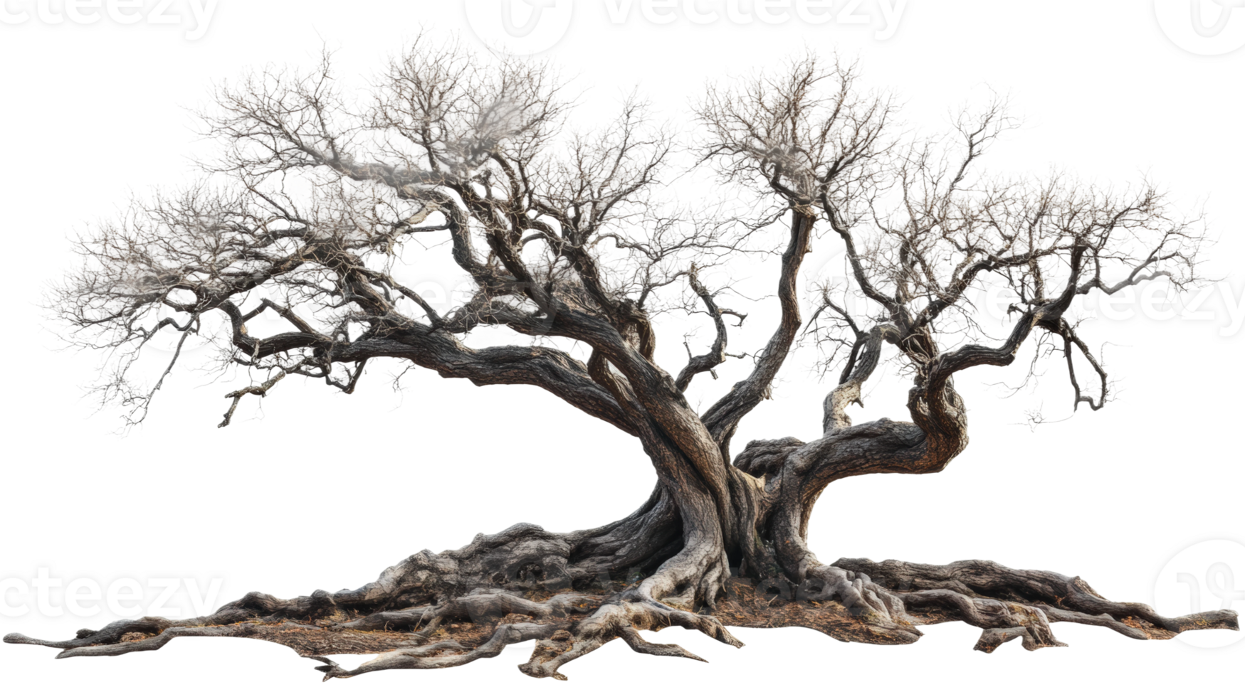 Ancient gnarled tree nature scene abstract view png