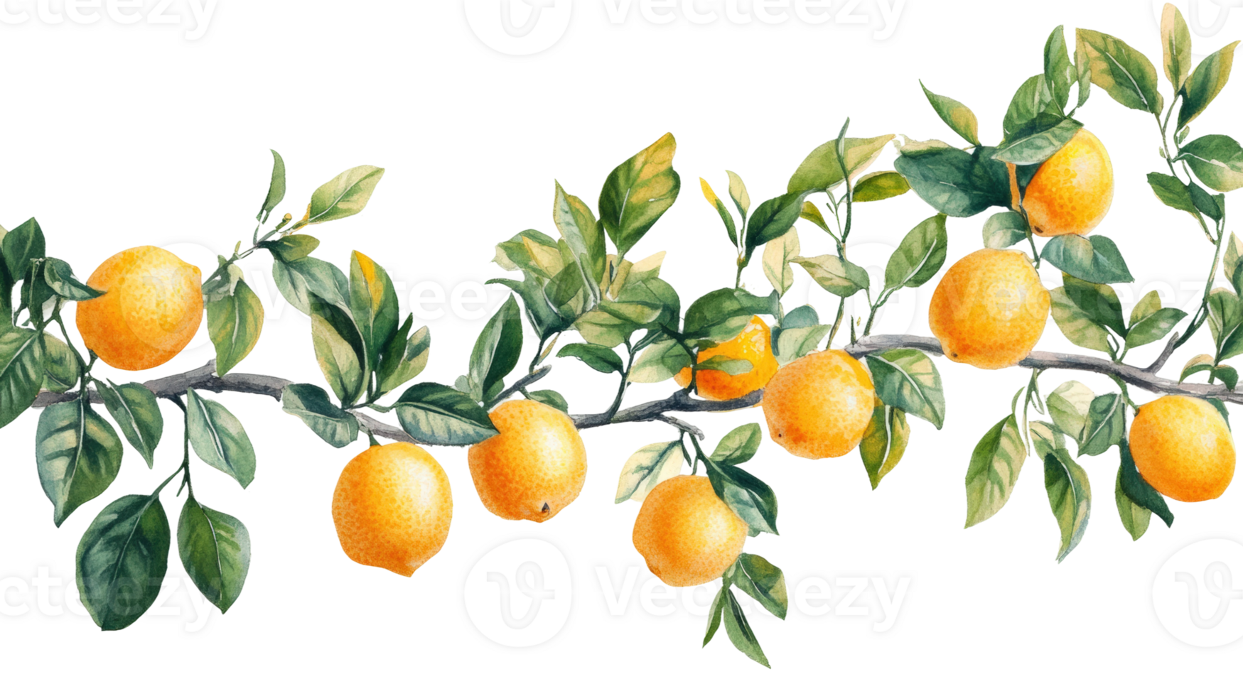 Vibrant lemon branch nature fresh detailed png