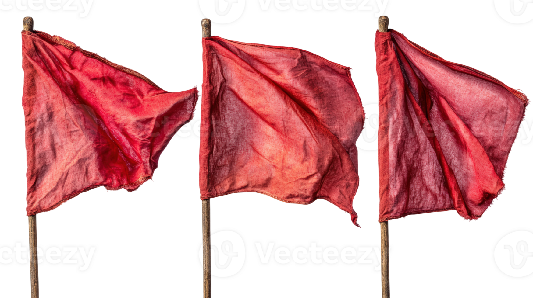 Waving red flags outdoor setting windy environment png