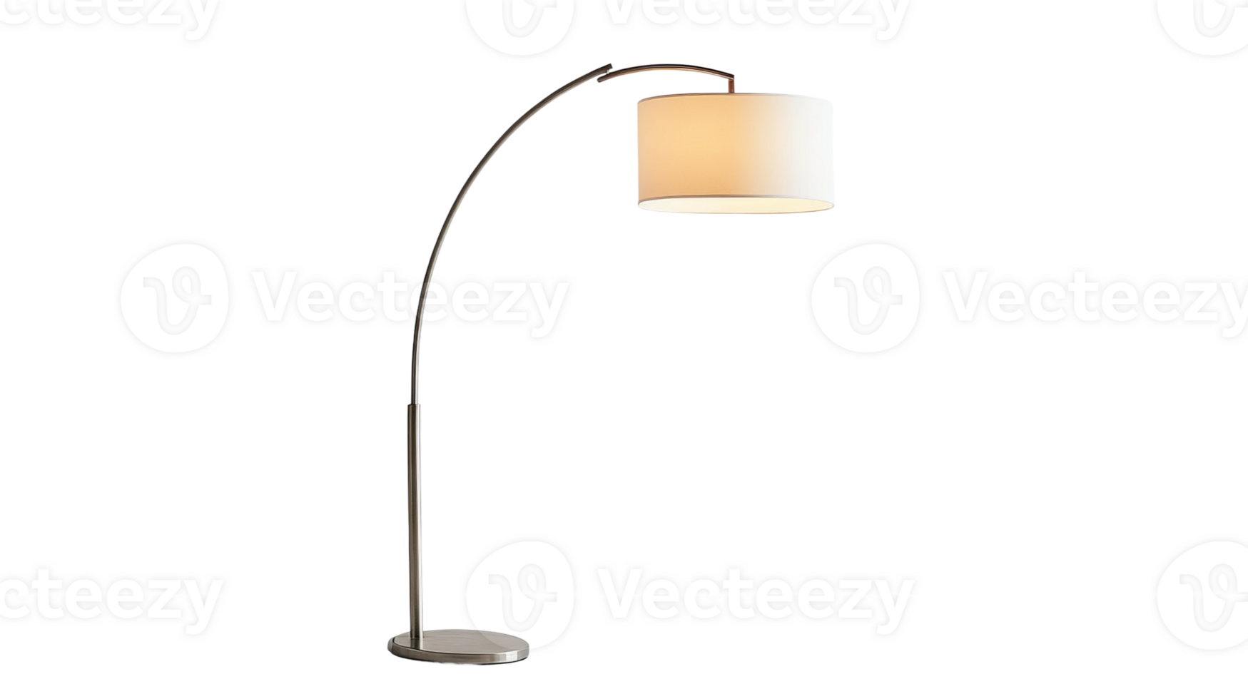 Modern arc floor lamp with a sleek design and soft illumination for cozy interiors png