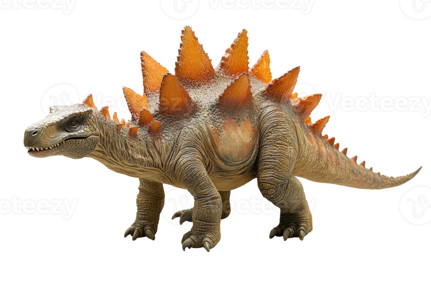 Building a dinosaur model of a stegosaurus for educational purposes on a table png