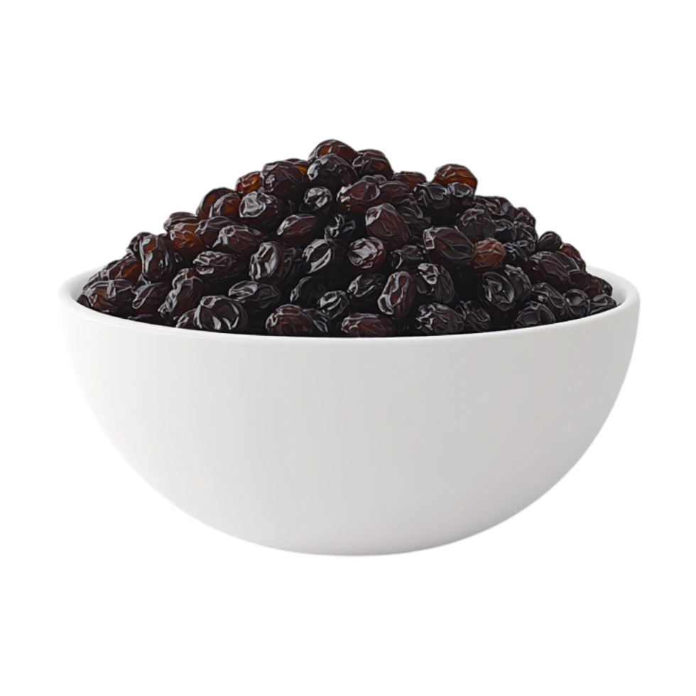 raisins in a bowl on a transparent background png