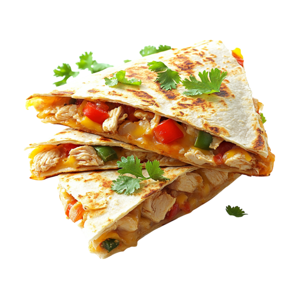 chicken quesadilla with cheese and vegetables png
