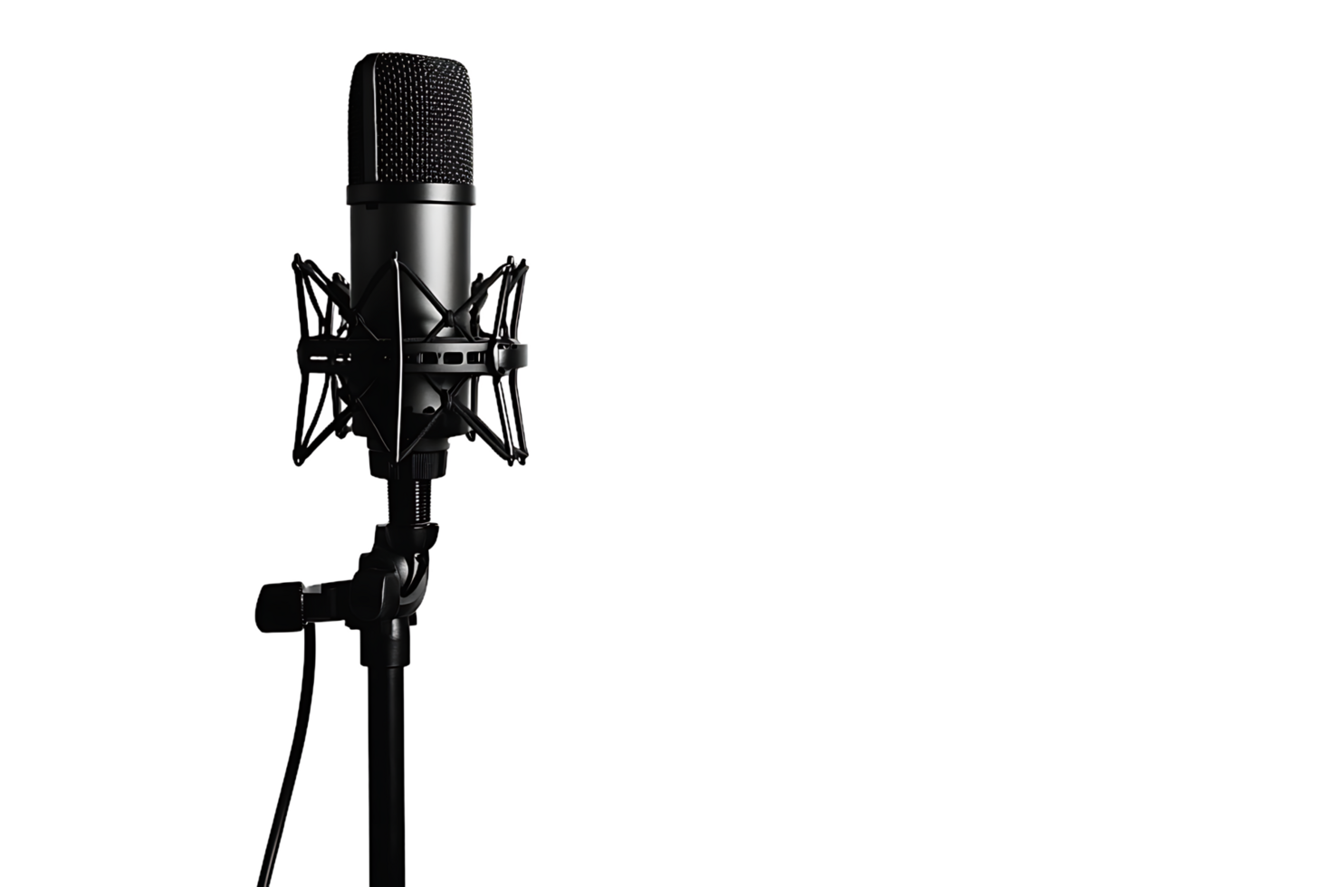 Microphone with Shock Mount on Stand png