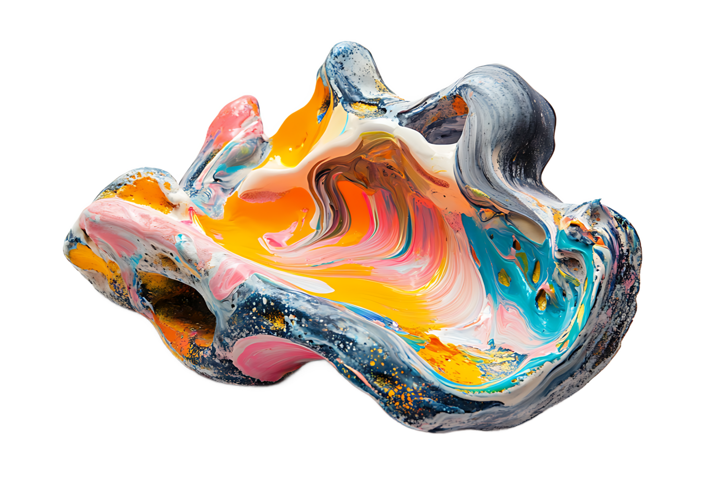 Abstract Swirl of Colorful Paint png