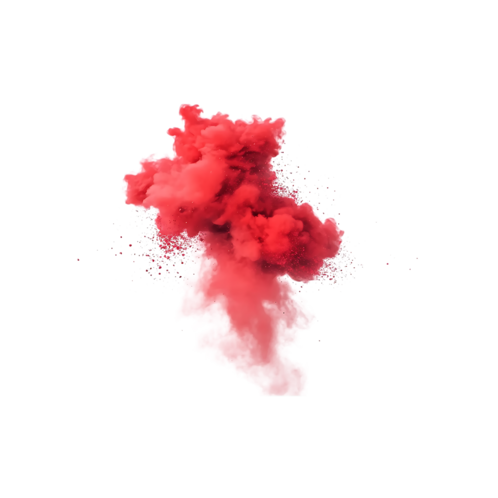 red smoke explosion against a transparent background for dynamic visual effects and graphic design png