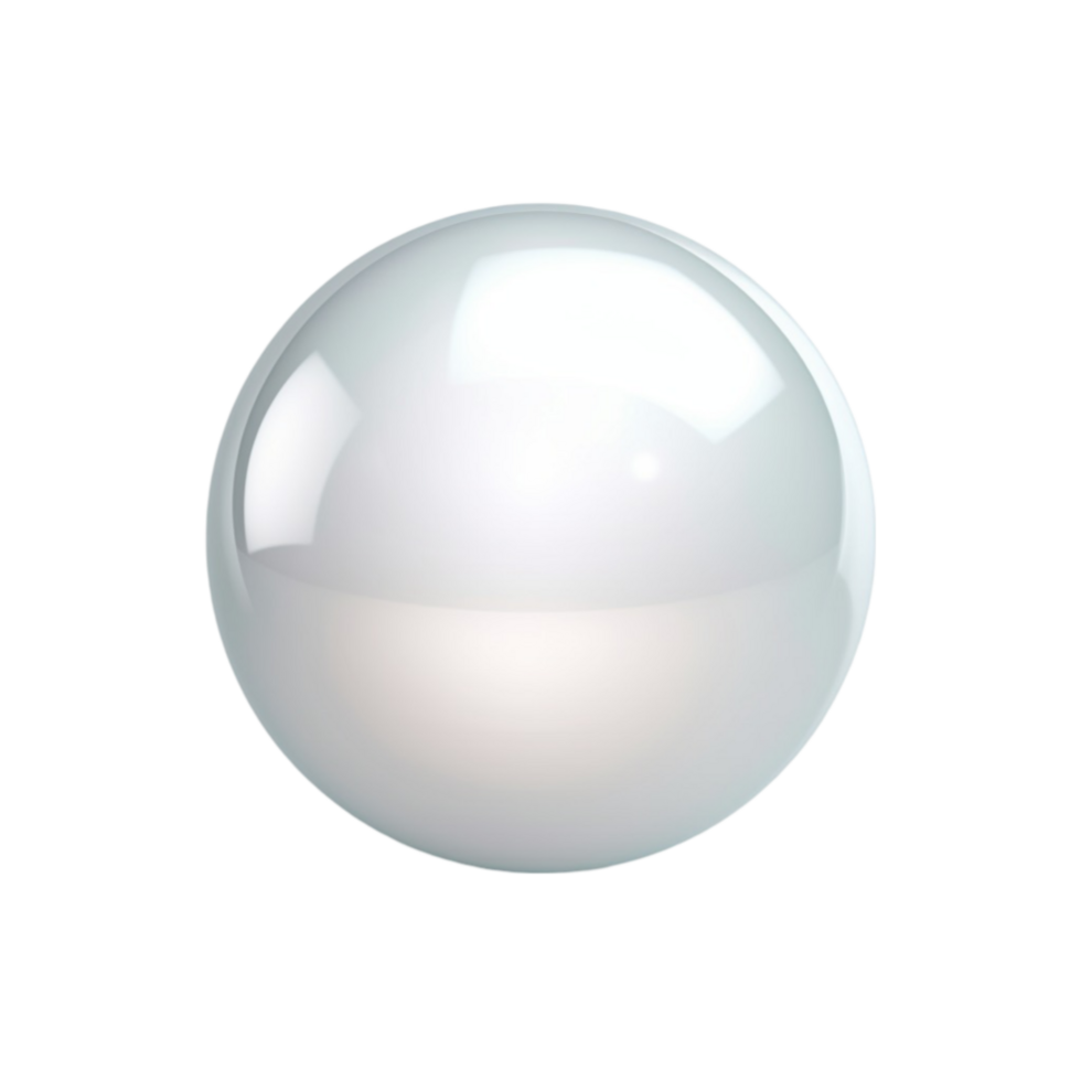 Glossy Silver Sphere Realistic 3D Ball with Reflection on Transparent Background png