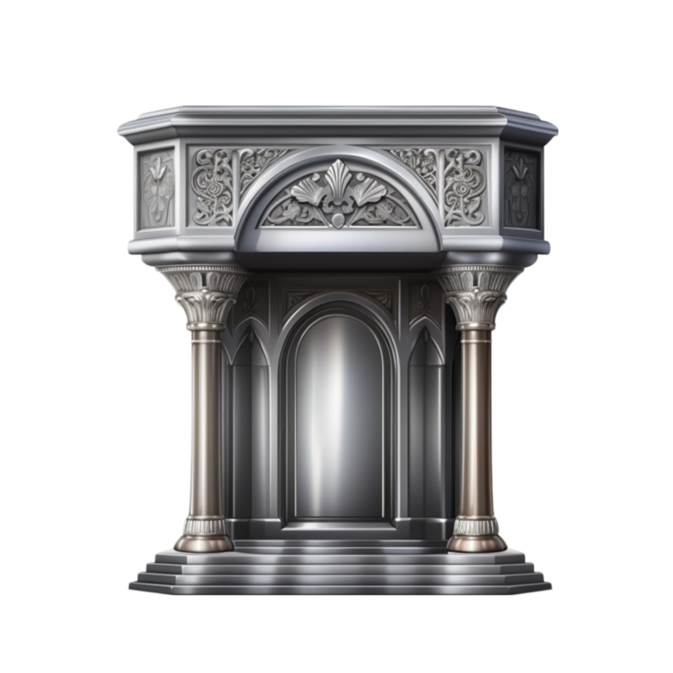 Elegant Stone Archway with Classical Architecture and Decorative Columns png