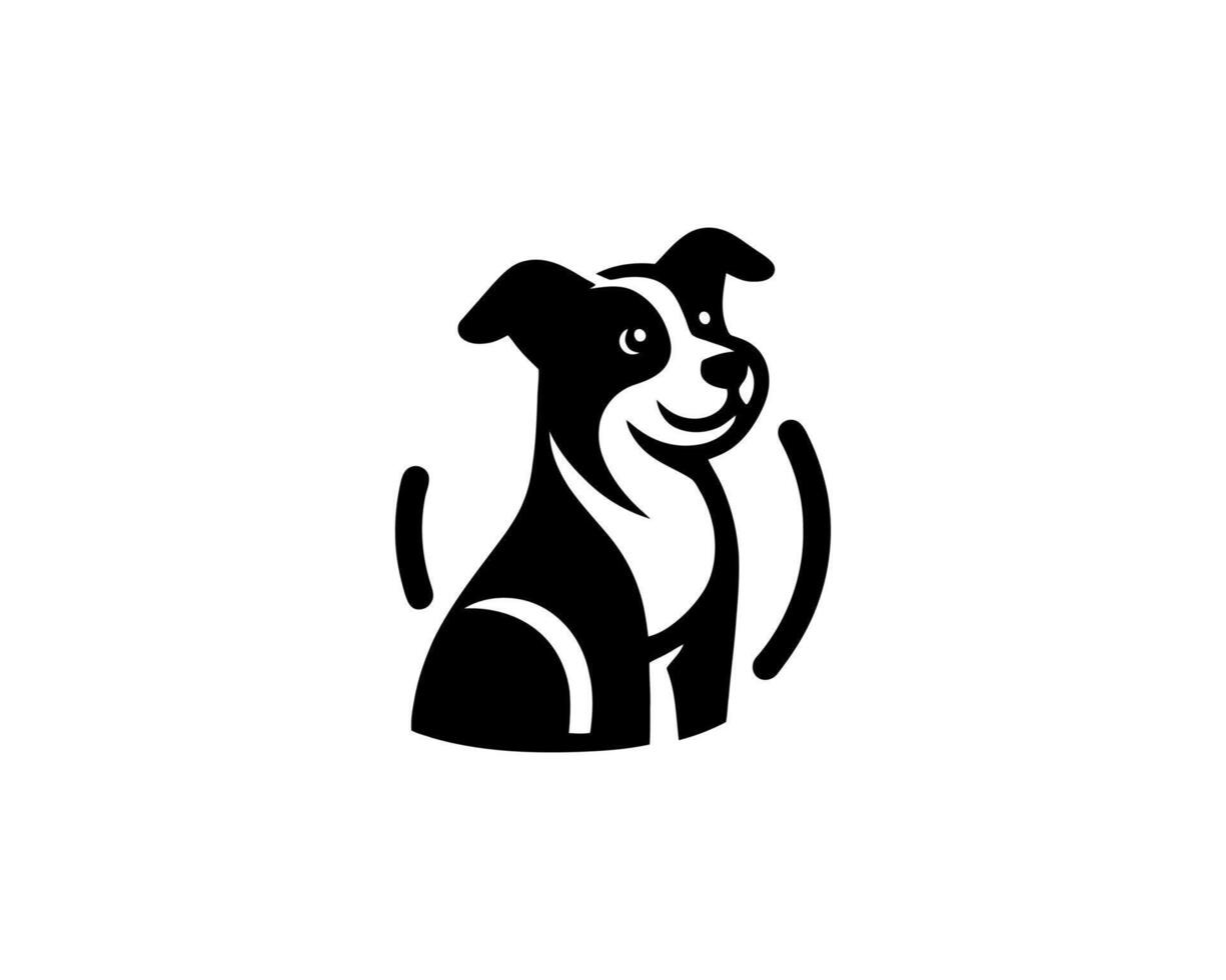 black dog logo icon vector