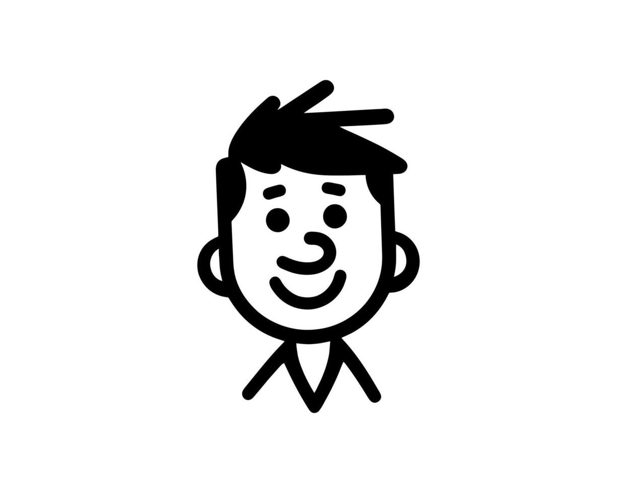 black and white drawing of a man's face vector