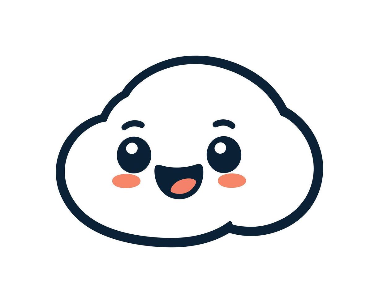 A cartoon cloud with a smile on its face vector
