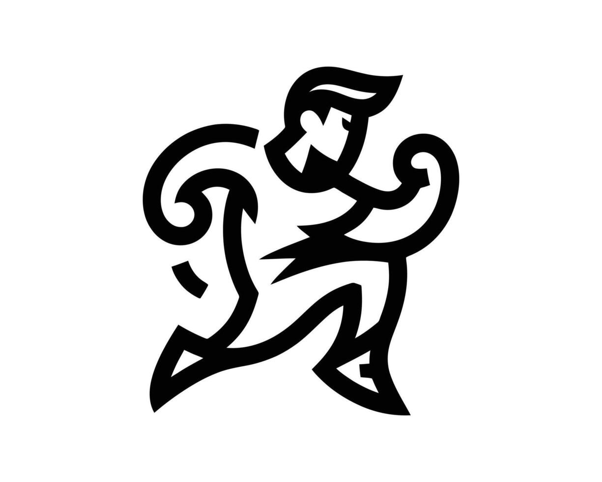 black and white logo of a man running vector